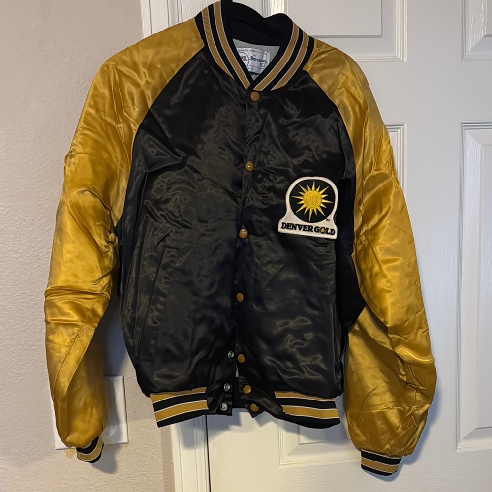 VINTAGE 82’ Denver Gold Black and Gold Jacket